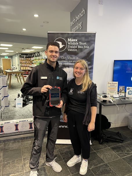 Manx Wildlife Trust's Greg Watson and Hannah Phillips