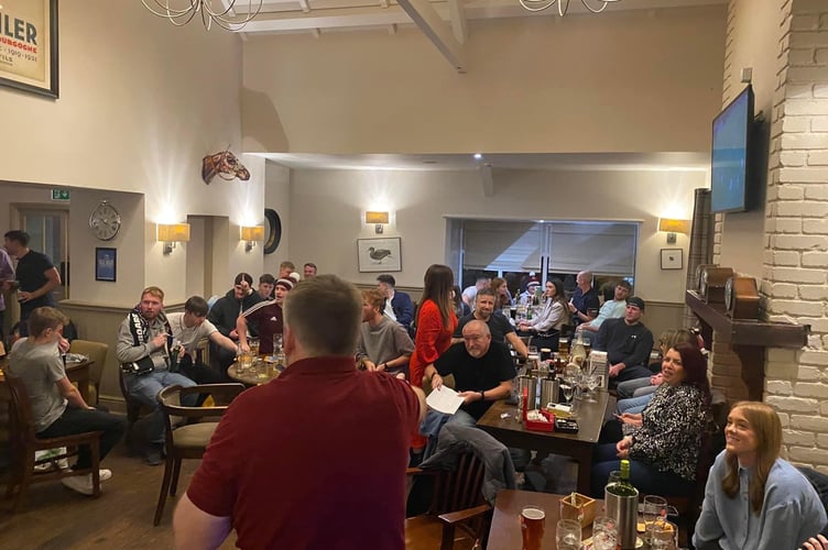 Auctioneer Boosh Kerruish at the popular Marown AFC Mhelliah at the Crosby Pub Hotel