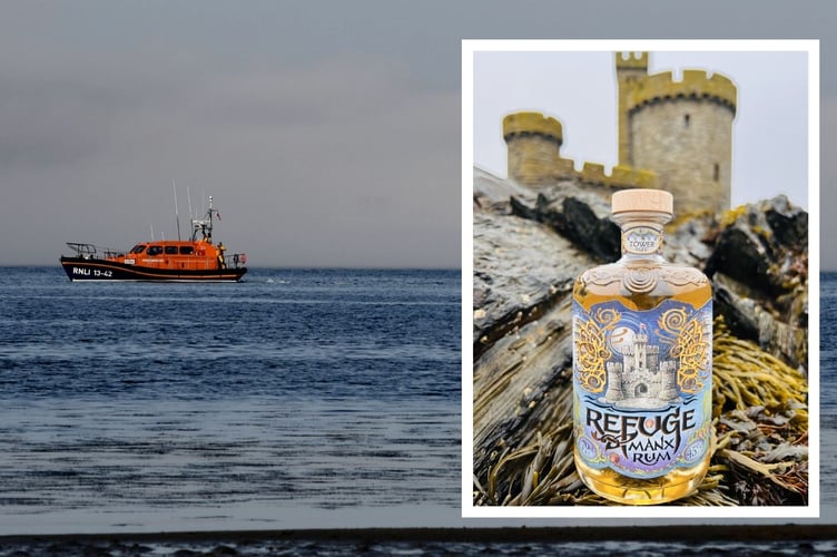 The first bottle of Refuge Manx Rum was auctioned for £1,325 at the Villa Marina Royal Hall last night (Friday), with the entire amount raised going to the Royal National Lifeboat Institution (RNLI).