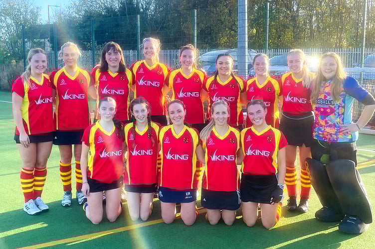 The Isle of Man women's A team that defeated Prescot A 4-1 in the England Hockey Tier Two Championships last weekend 