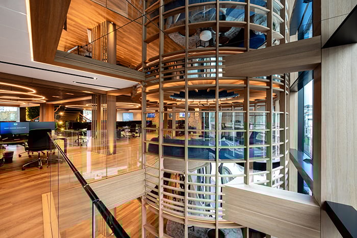 Inside the middle levels at No.5 Victoria Street, headquarters of Plan.Com