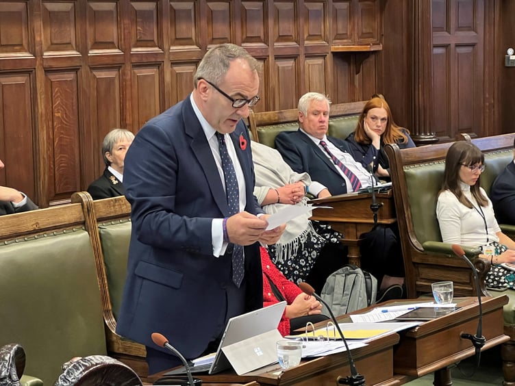 Chief Minister Alfred Cannan gives a short speech during the no confidence debate