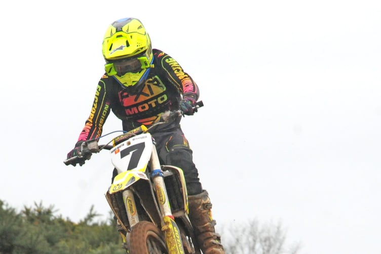 Fourteen-year-old Harry Beattie dominated the big-wheel 85s class on Sunday, winning all three races in style (Photo: John Watterson)