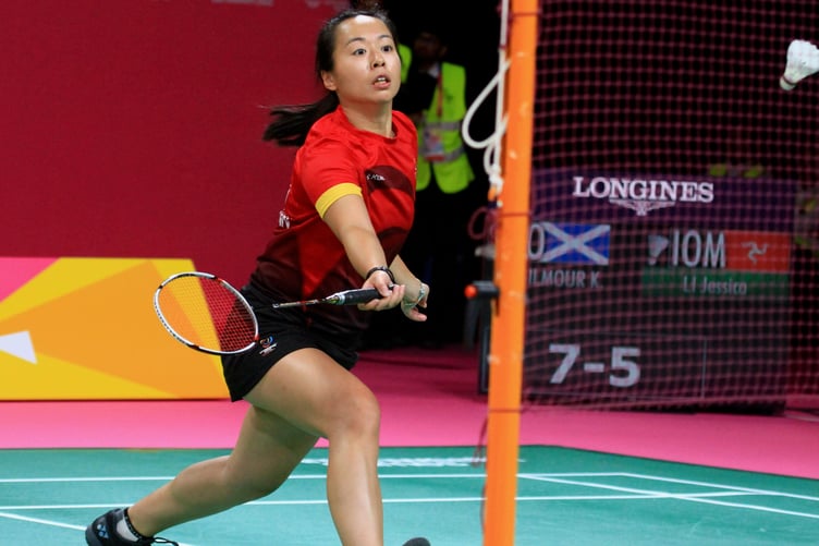 Jessica Li in action against Scotland's Kirsty Gilmour in the last-16 of the women's badminton singles at the 2022 Commonwealth Games (Photo: Dave Norton)