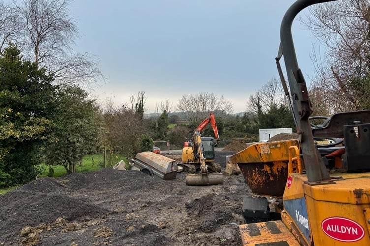 Works continue on the new road between Ballaoates Road and the Roundhouse car park