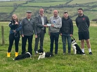 Manannan Sheepdog Trials presents £850 cheque to Craig's Heartstrong