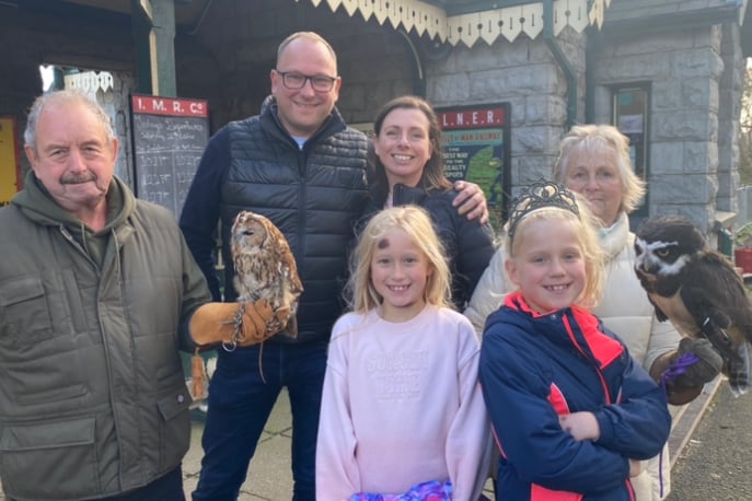 Families also got the chance to meet and feed an owl as part of the Hop-Tu-Naa ghost train experience