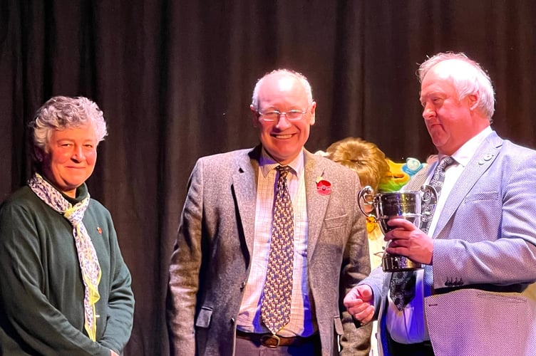Left to right: Lady Lorimer, Lieutenant Governor Sir John Lorimer and Paul Martin, the new 'Magician of Mann'