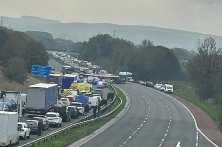 The scene of the M6 crash close to Junction 33