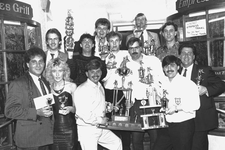 The Granville Hotel team with their trophies at the end-of-season Douglas and District pool league prize presentation which was held at the Empress Hotel