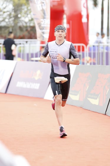 Will Draper on his way to third in the weekend's Challenge Xiamen triathlon in China