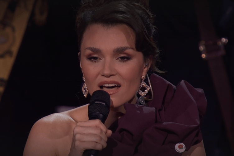 Sam Barks performing during the Royal British Legion's 'Festival of Remembrance', which aired on BBC One on Saturday night