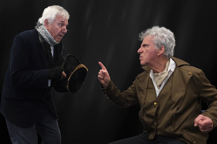Robert Clayton (left) portrays Marley, while Scrooge is played by Jack Verity (right)