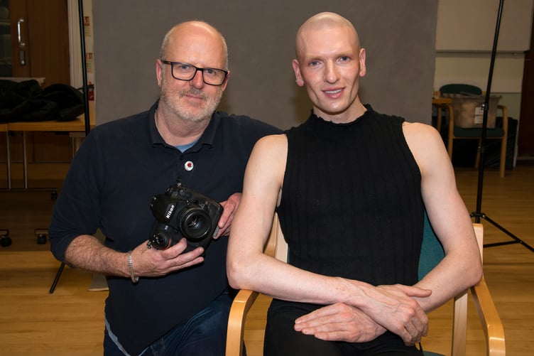 Photographer Jason Kinrade and model Will Holden (right)