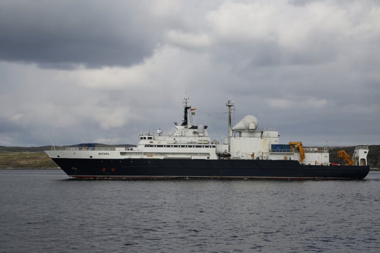 The Russian 'spy vessel' Yantar was spotted off the Manx coast