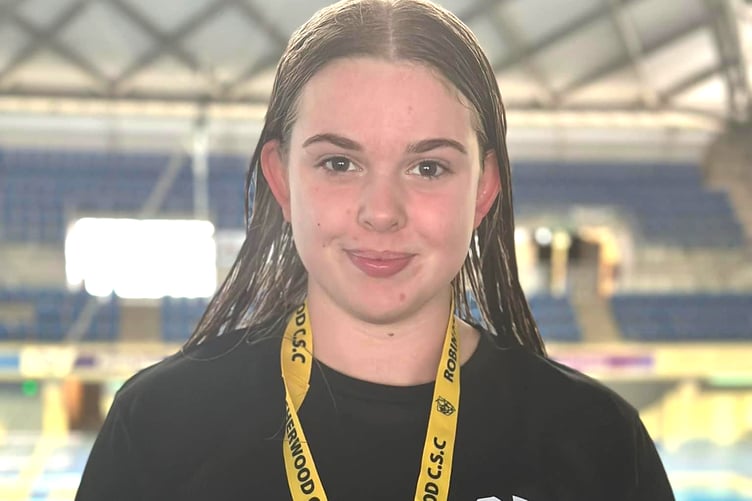 Molly Bevan took bronze in the 50m backstroke age 14s race