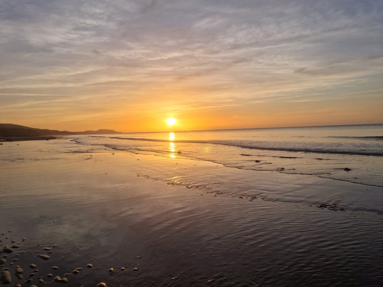 Alex Michaels snapped this shot of sunset at Glen Wyllin Beach