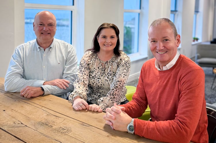 (Left to right) Paul Telford (Group general counsel and director), Lisa Wilson (chief people officer), Tom Brodie (Group chief executive and founder)