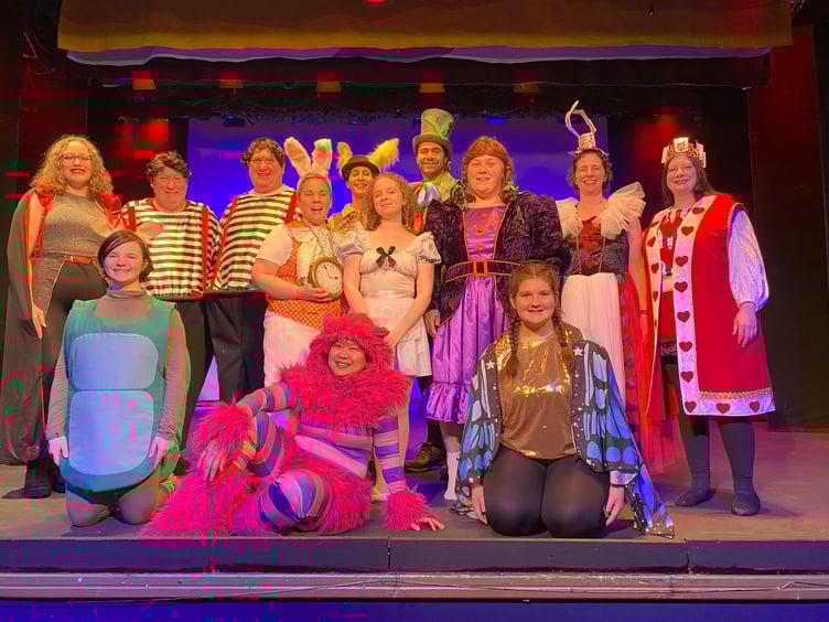 The cast of Peel Pantoloon's 'Alice in Wonderland'