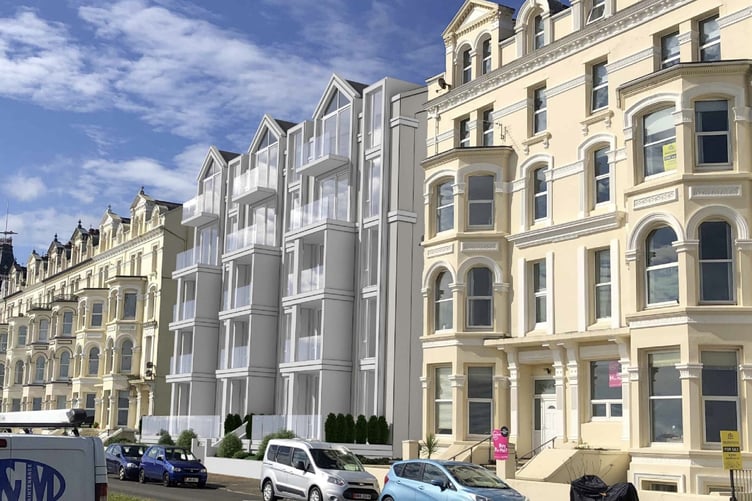 Artist's impression of new apartment building planned at Mooragh Promenade in Ramsey