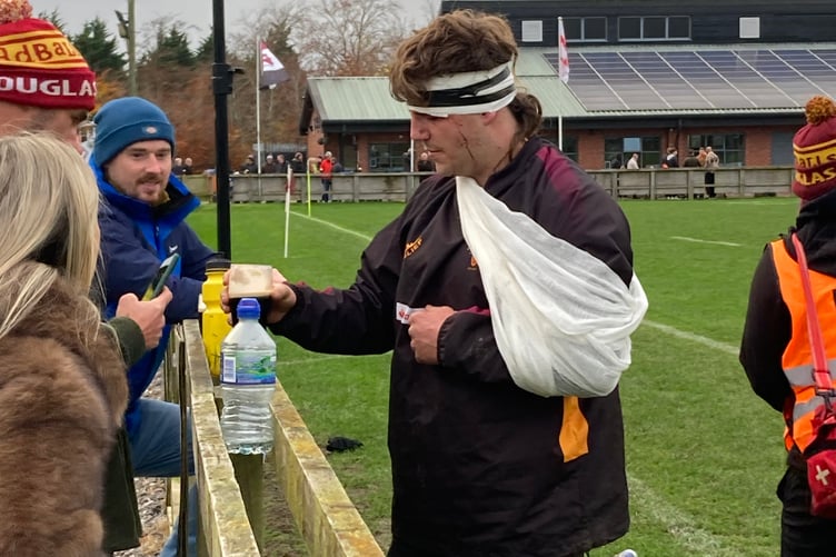 Douglas flanker Percy Hampton is on the injured list after coming off during last week's defeat at Bowdon (Photo: Ben Eggleshaw)