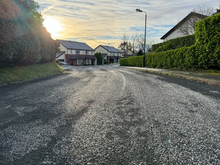 Icy roads in Ballagarey, Glen Vine this morning