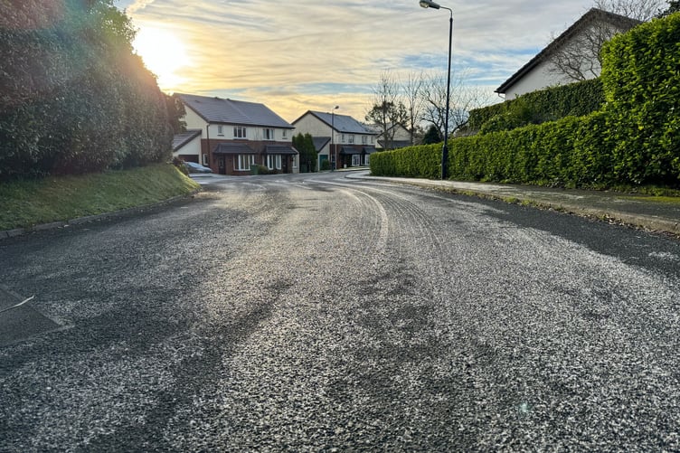 Icy roads in Ballagarey, Glen Vine this morning