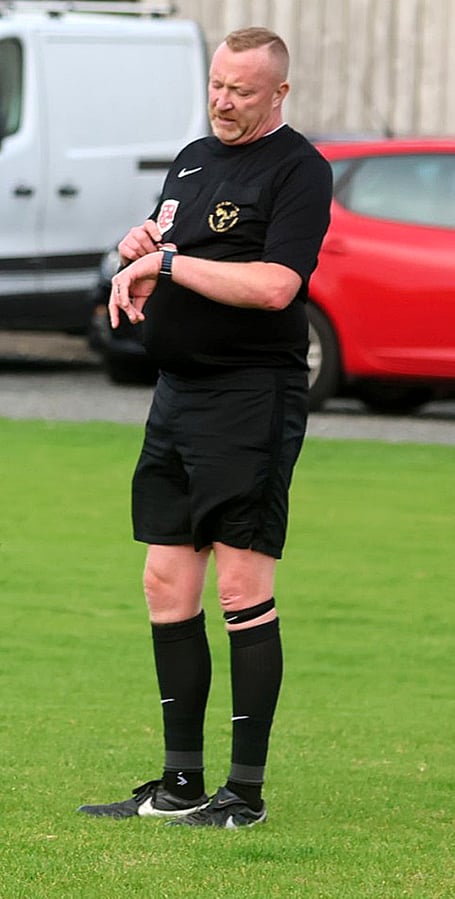 Stephen Hall during the recent Michael United v DHSOB match in Ardern and Druggan Division Two (Photo: Paul Hatton)