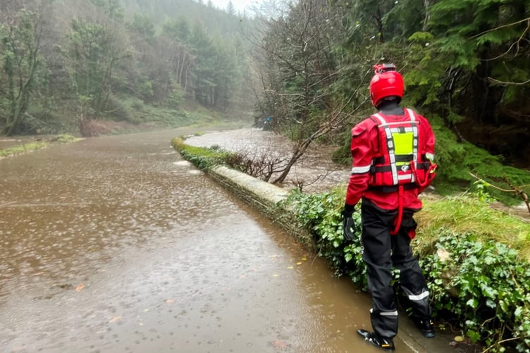 The scene on the approach to Glen Helen (Photo: Isle of Man Fire and Rescue)
