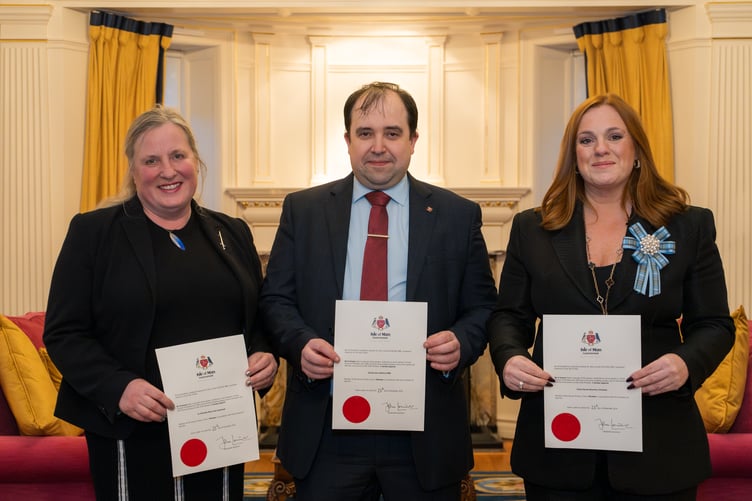 New Infrastructure Minister Michelle Haywood, Cabinet Office Minister David Ashford and Health Minister Claire Christian