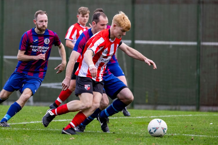 Peel striker Tomas Brown leads the race for this season's Golden Boot having scored 25 goals in the Canada Life Premier League (Photo: Gary Weightman)