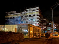 Landmark towers over village again as luxury development progresses