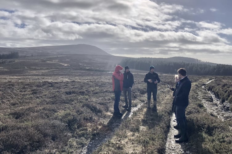 MWT head of conservation David Bellamy, with Greg Easton, James Fitzpatrick and Kim Quirk from Resilience Asset Management showing investors around the extend MWT Dalby Mountain Nature reserve