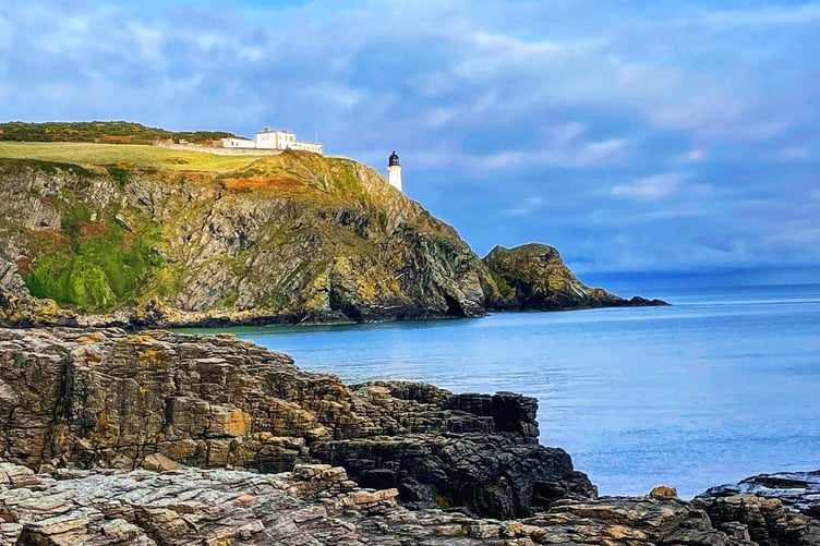 The Maughold coast with the lighthouse in the distance