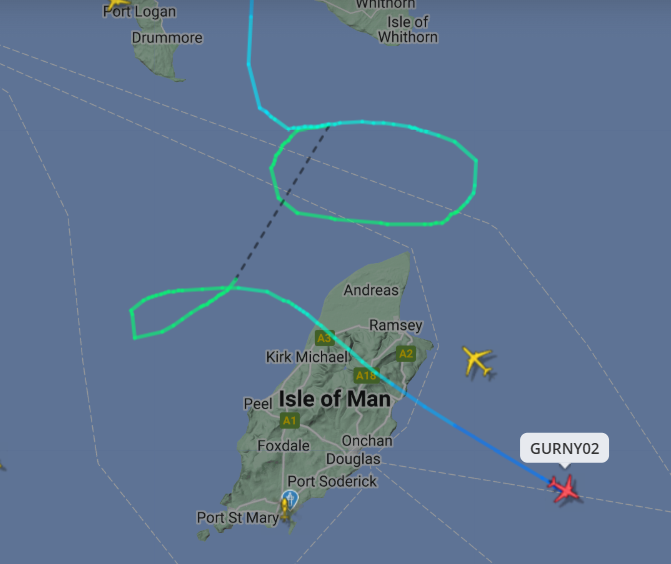 RAF Poseidon anti-submarine warfare aircraft is tracked circling Isle of Man airspace