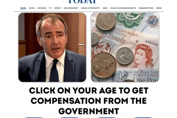 The scam appears to suggest that people of a certain age can get compensation from the Government