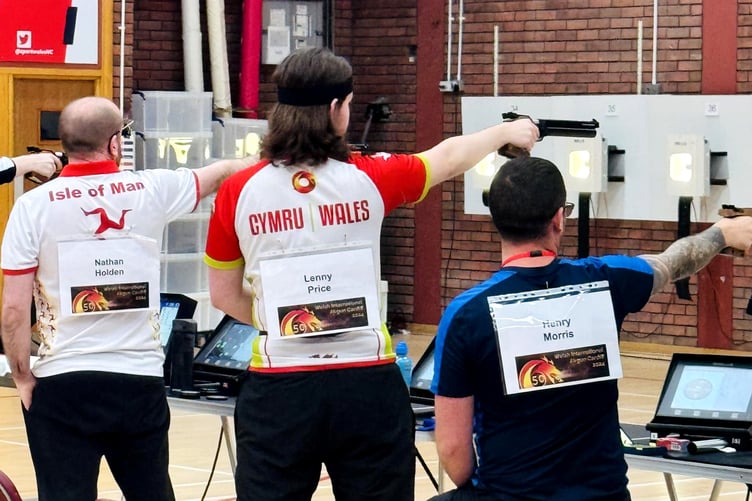 Island Games gold medalist Nathan 'Nemo' Holden (far left) was one of four Isle of Man shooters to compete in the 2024 Welsh International Open Airgun Championships