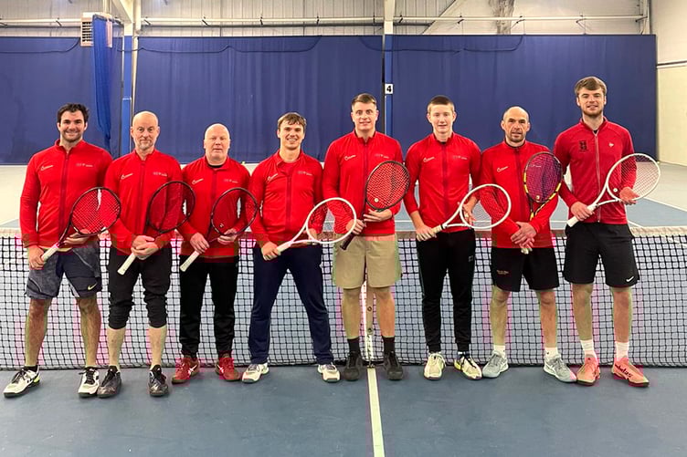The Isle of Man men’s county tennis team that competed in the annual Winter County Cup at Nuffield Health Centre in Hull