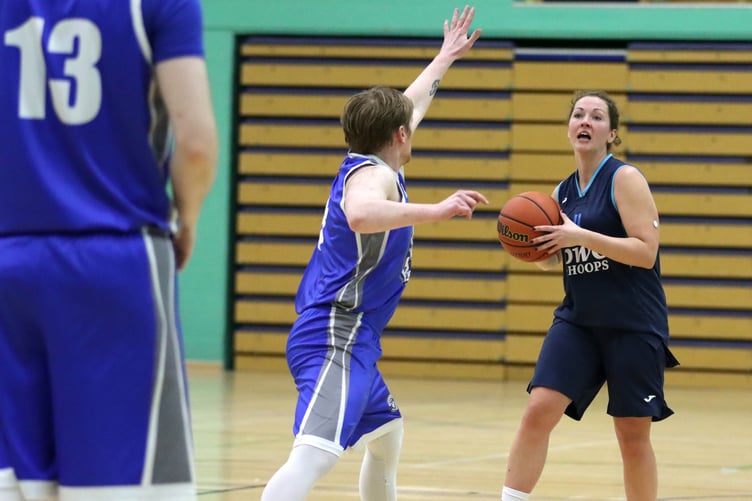 Wolves' Michael Pardoe closes down Danielle Murphy of Hoops during the two sides' league meeting last week (Photo: Oliver Hamilton)