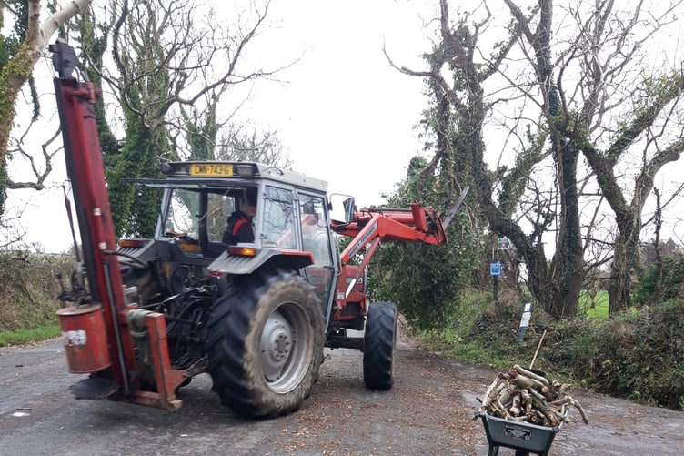 While many tractors were used for the Young Famers Christmas Run, others were hard at work ensuring roads were passable after debris and trees fell on some of the island's roads