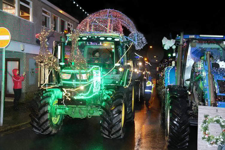 A very bright green tractor in Port Erin on Friday