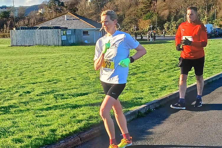 Multiple Parish Walk champion Lorna Gleave was the leading woman in the 5km race