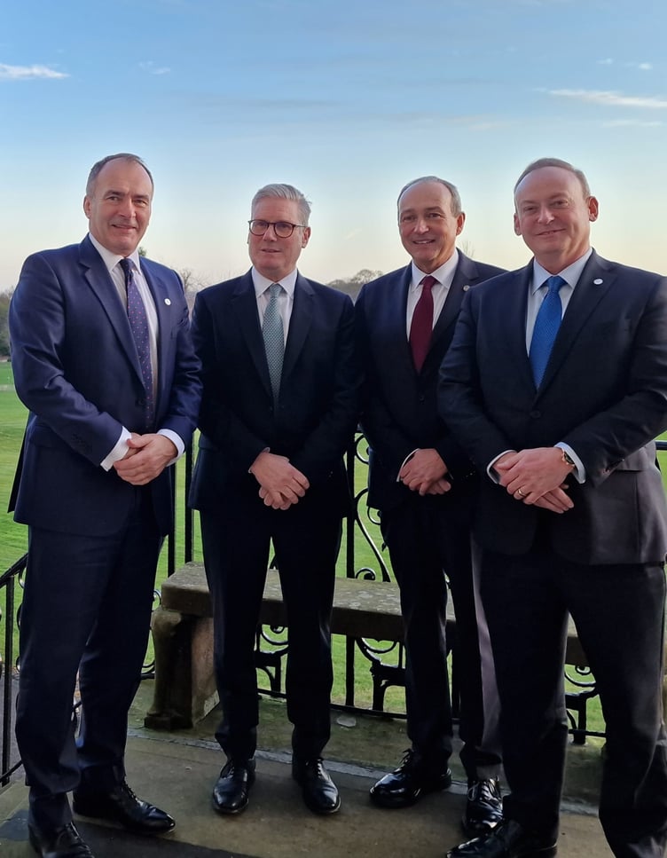 Left to right: Chief Minister Alfred Cannan, UK Prime Minister Kier Starmer, Chief Minister of Jersey Lyndon Farnham and Chief Minister of Guernsey Lyndon Trott
