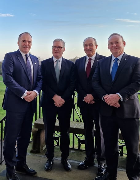 Left to right: Chief Minister Alfred Cannan, UK Prime Minister Kier Starmer, Chief Minister of Jersey Lyndon Farnham and Chief Minister of Guernsey Lyndon Trott