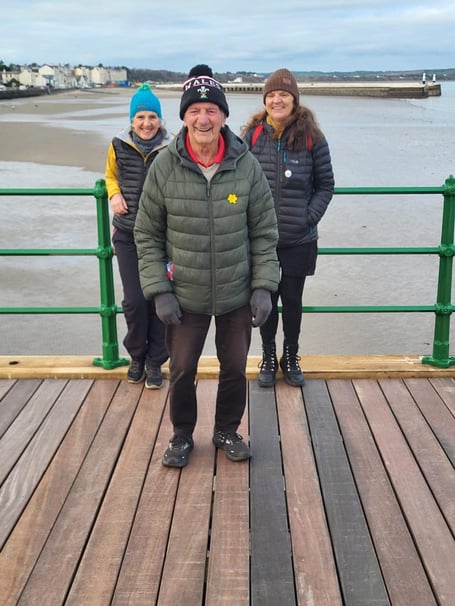 Vincent Watkins with his daughters Maggie and Annie