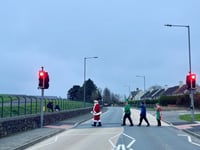 Festive nod to Beatles album in photo of new pedestrian crossing