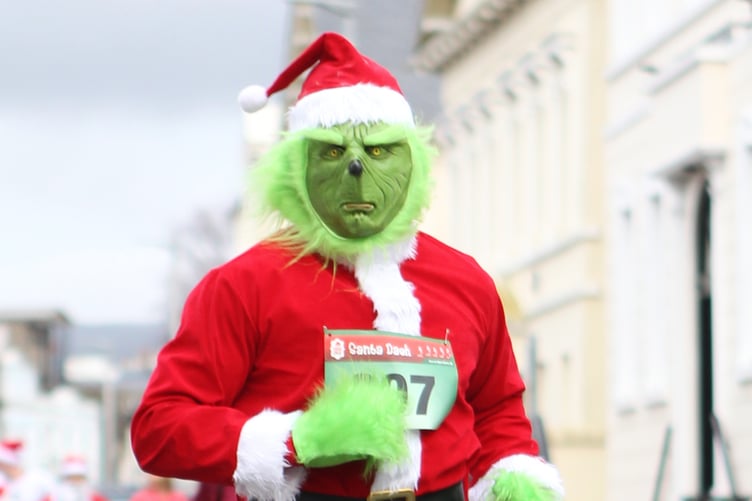 There was certainly no shortage of fancy dress on show in the Santa Dash, including Colin Peters dressed as the Grinch! (Photo: Dave Norton)