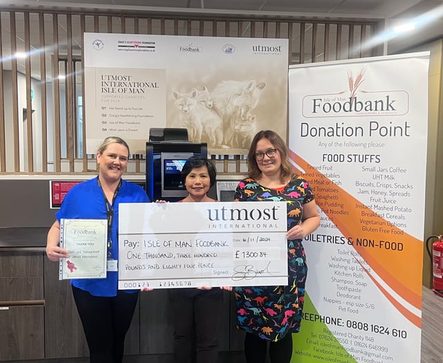 Utmost International raises more than £1,300 for Isle of Man Foodbank