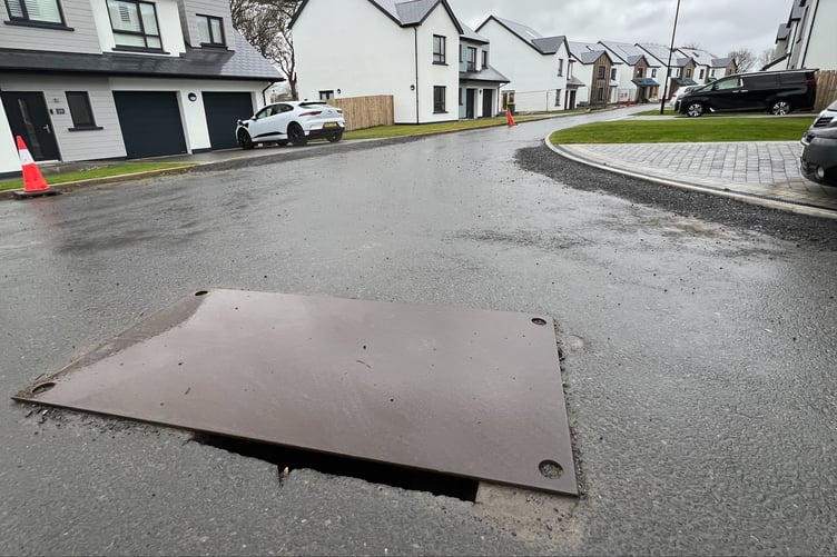 Unfinished road on The Meadows estate