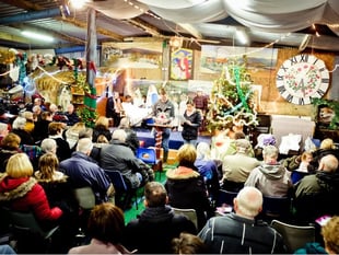 You can watch a real Christmas nativity in a barn on the island